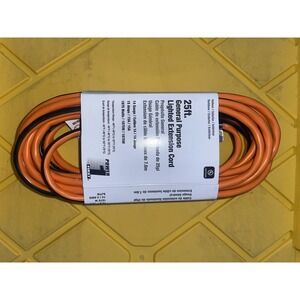 Power First 25' lighted Orange Extension Cord 1FD55B. 14-3 15 AMP 1875 WATT  NEW